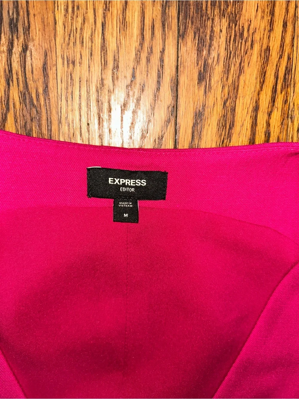 Express Fuchsia Tailored Vest (Size Medium) & High-Waist Shorts (Size 10) Set